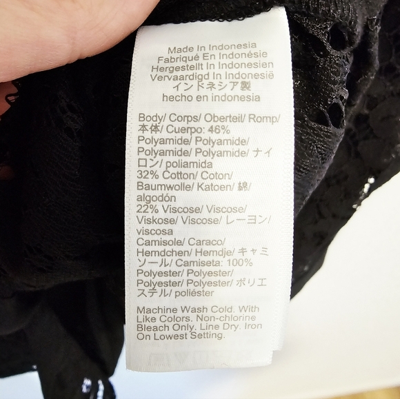 J.Crew Factory Black Lace Button Down Shirt With Tank Under Womens Size XS NWT - Picture 5 of 9